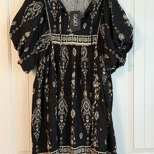 Black and White Patterned Dress